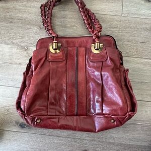 Chloe Deep Red Leather Shoulder Bag